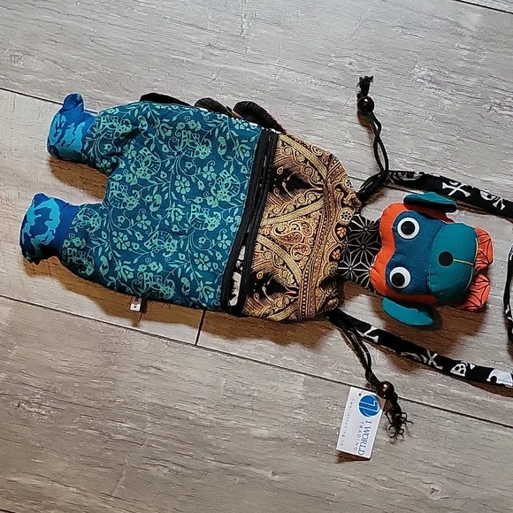 Monkey Drawstring Backpack Purse - Picture 9 of 16